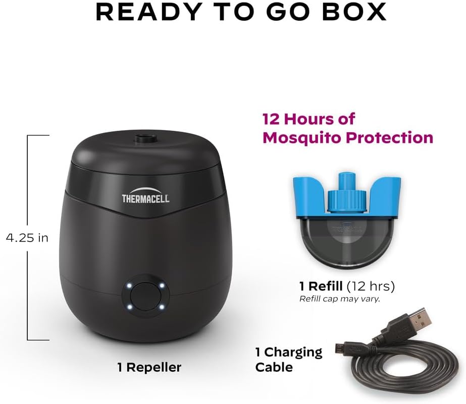 Rechargeable Mosquito Repeller with 20’ Mosquito Protection Zone; Bug Spray Alternative; Scent Free