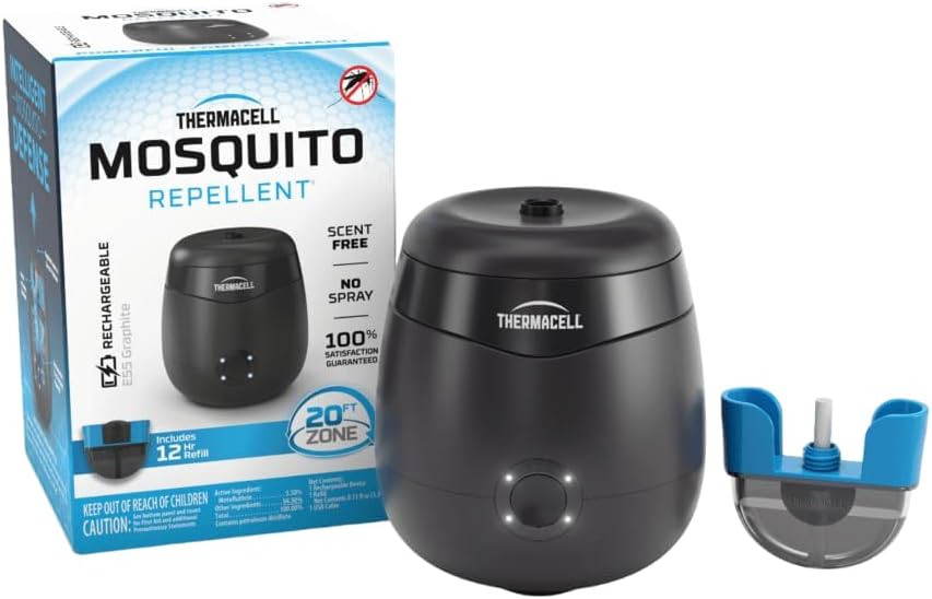 Rechargeable Mosquito Repeller with 20’ Mosquito Protection Zone; Bug Spray Alternative; Scent Free