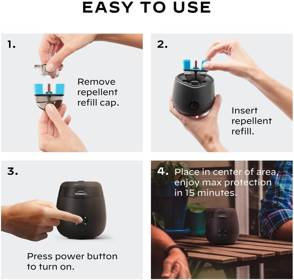 Rechargeable Mosquito Repeller with 20’ Mosquito Protection Zone; Bug Spray Alternative; Scent Free