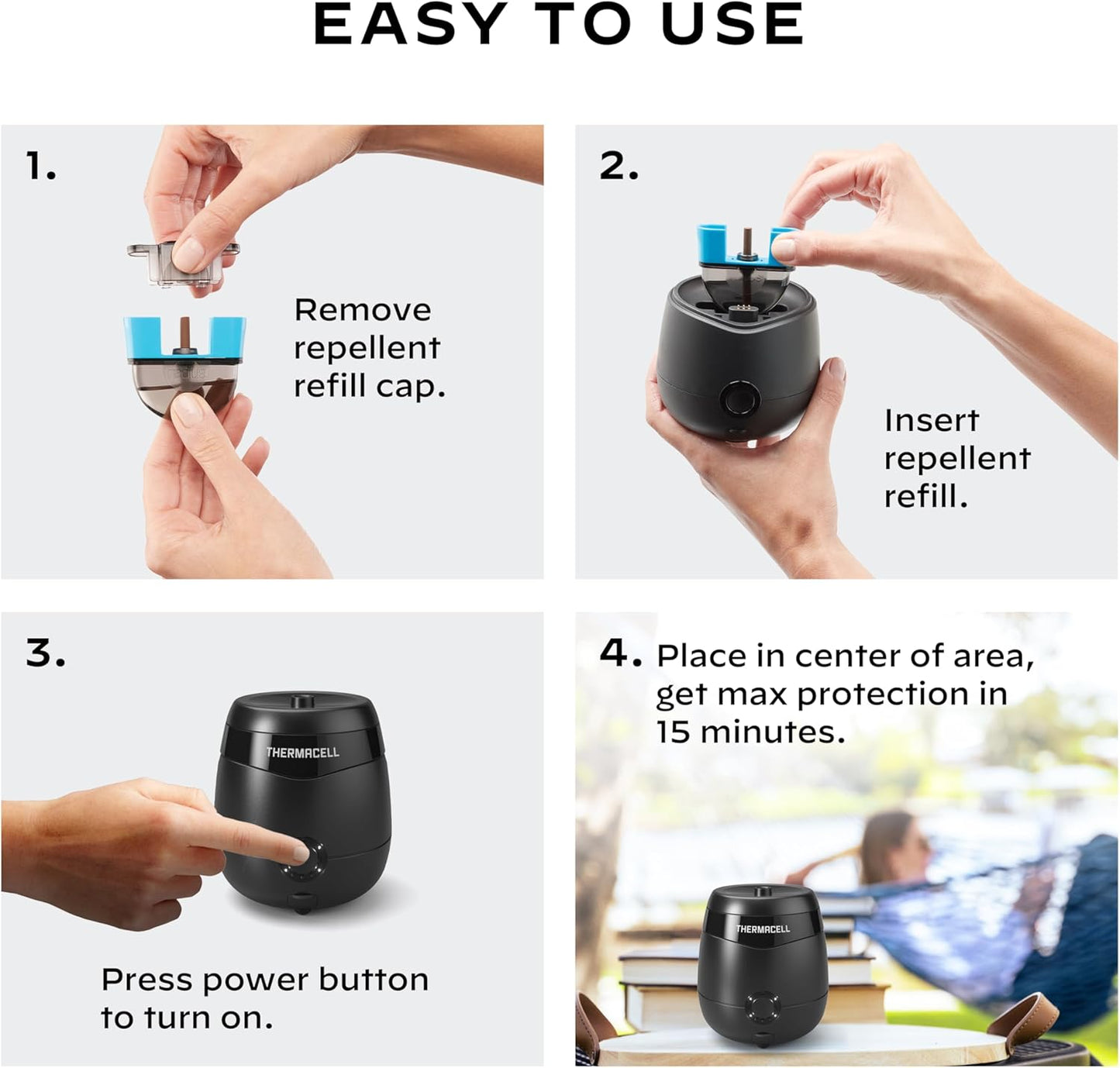Rechargeable Mosquito Repeller with 20’ Mosquito Protection Zone; Bug Spray Alternative; Scent Free