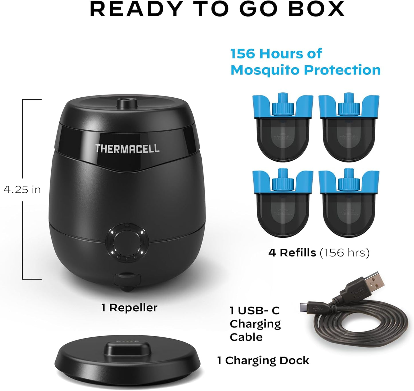 Rechargeable Mosquito Repeller with 20’ Mosquito Protection Zone; Bug Spray Alternative; Scent Free