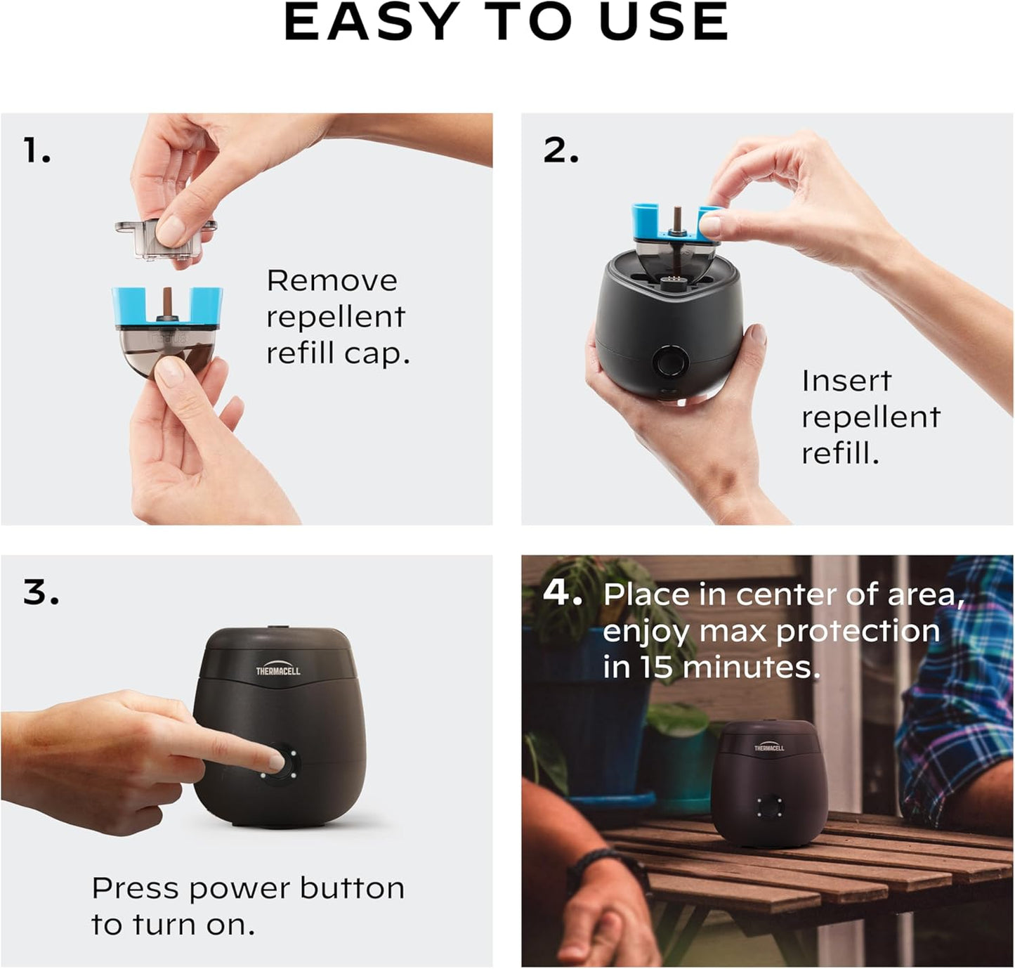 Rechargeable Mosquito Repeller with 20’ Mosquito Protection Zone; Bug Spray Alternative; Scent Free