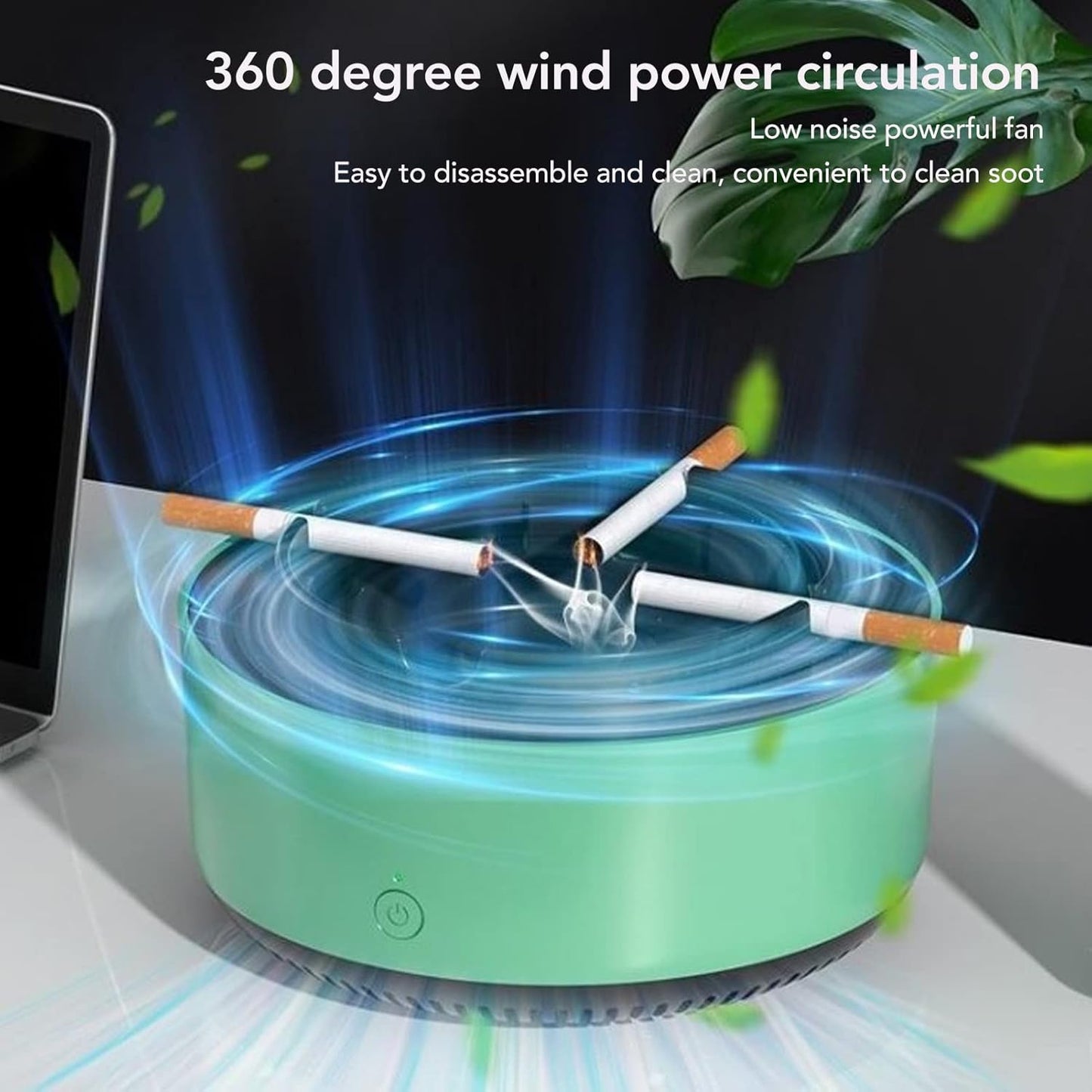 Smart Self-Extinguishing Ashtray & Air Purifier, 2-in-1 Smokeless Ashtray