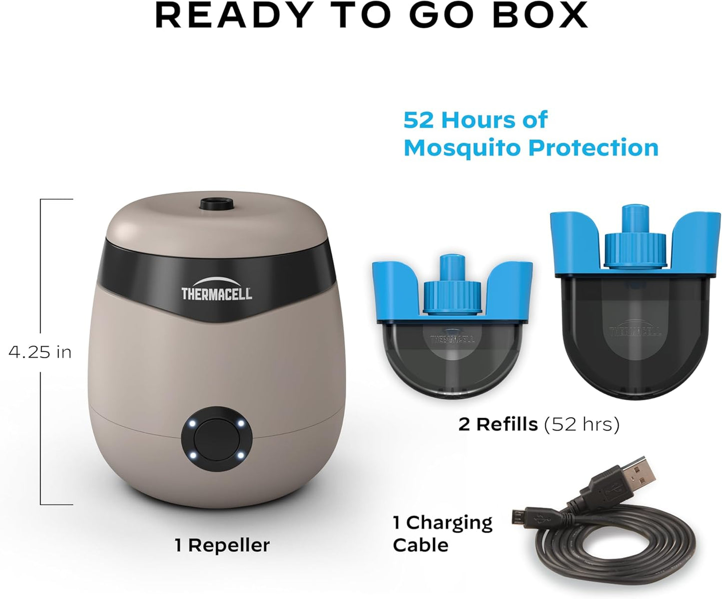 Rechargeable Mosquito Repeller with 20’ Mosquito Protection Zone; Bug Spray Alternative; Scent Free