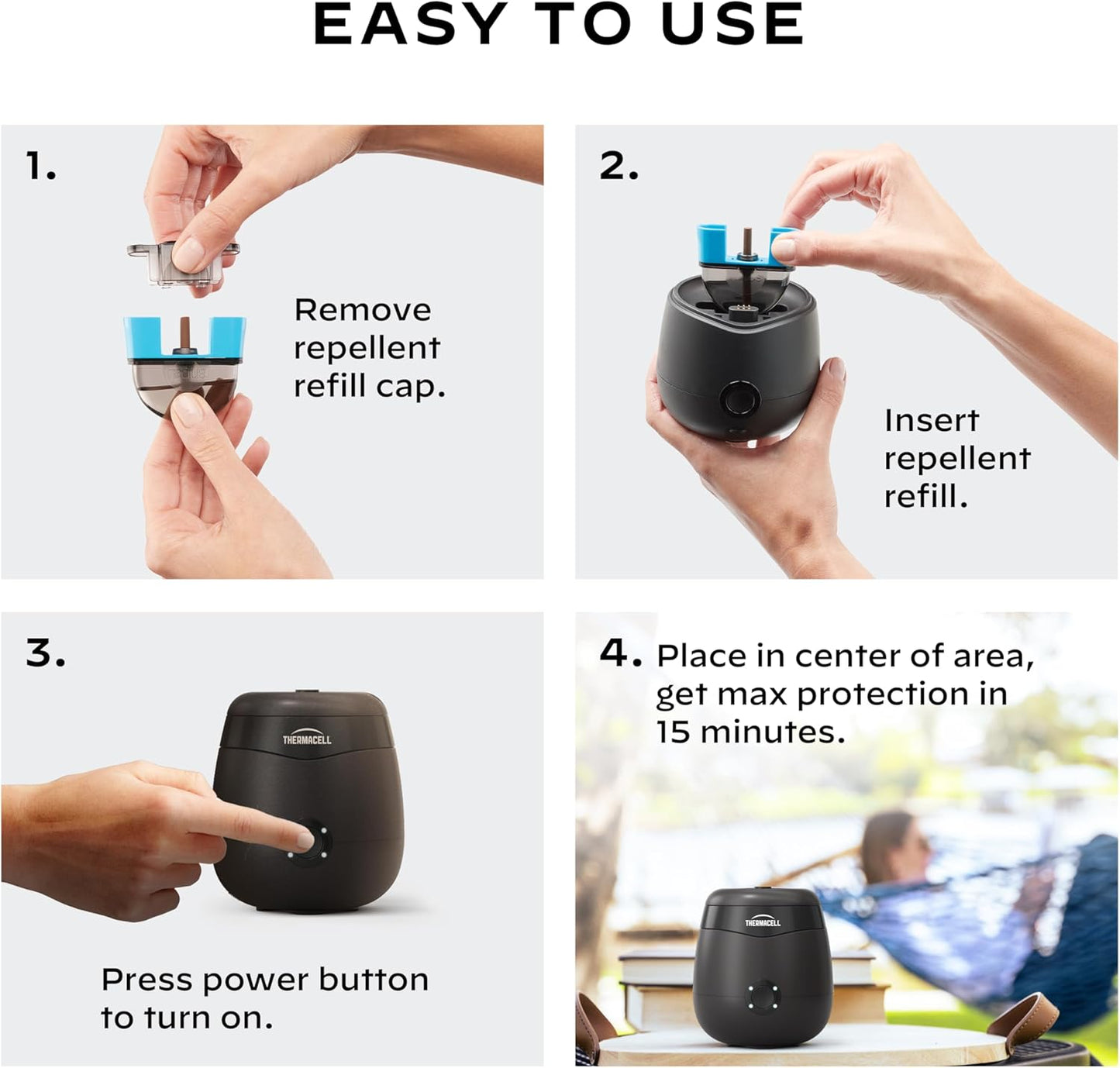 Rechargeable Mosquito Repeller with 20’ Mosquito Protection Zone; Bug Spray Alternative; Scent Free