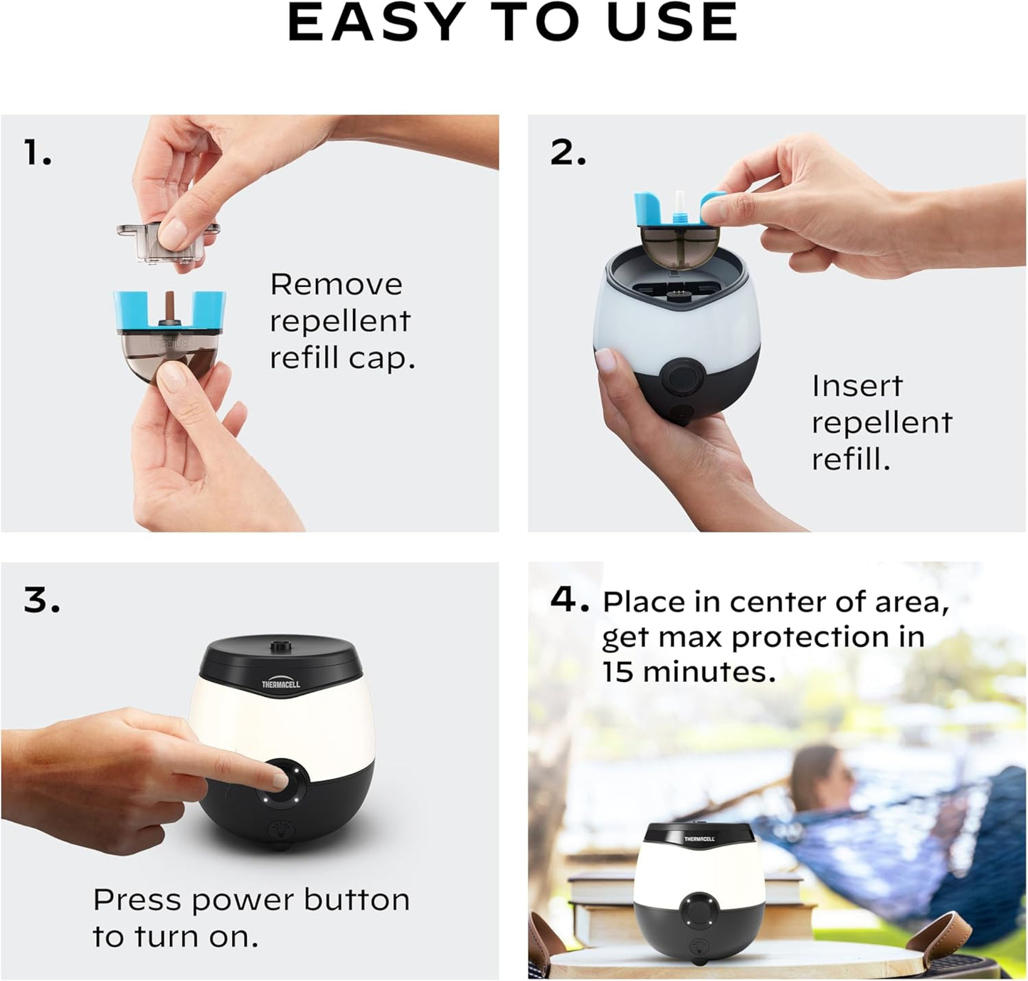 Rechargeable Mosquito Repeller with 20’ Mosquito Protection Zone; Bug Spray Alternative; Scent Free
