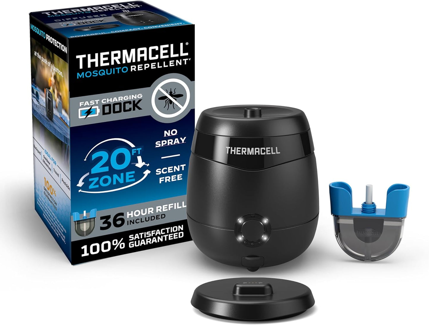 Rechargeable Mosquito Repeller with 20’ Mosquito Protection Zone; Bug Spray Alternative; Scent Free