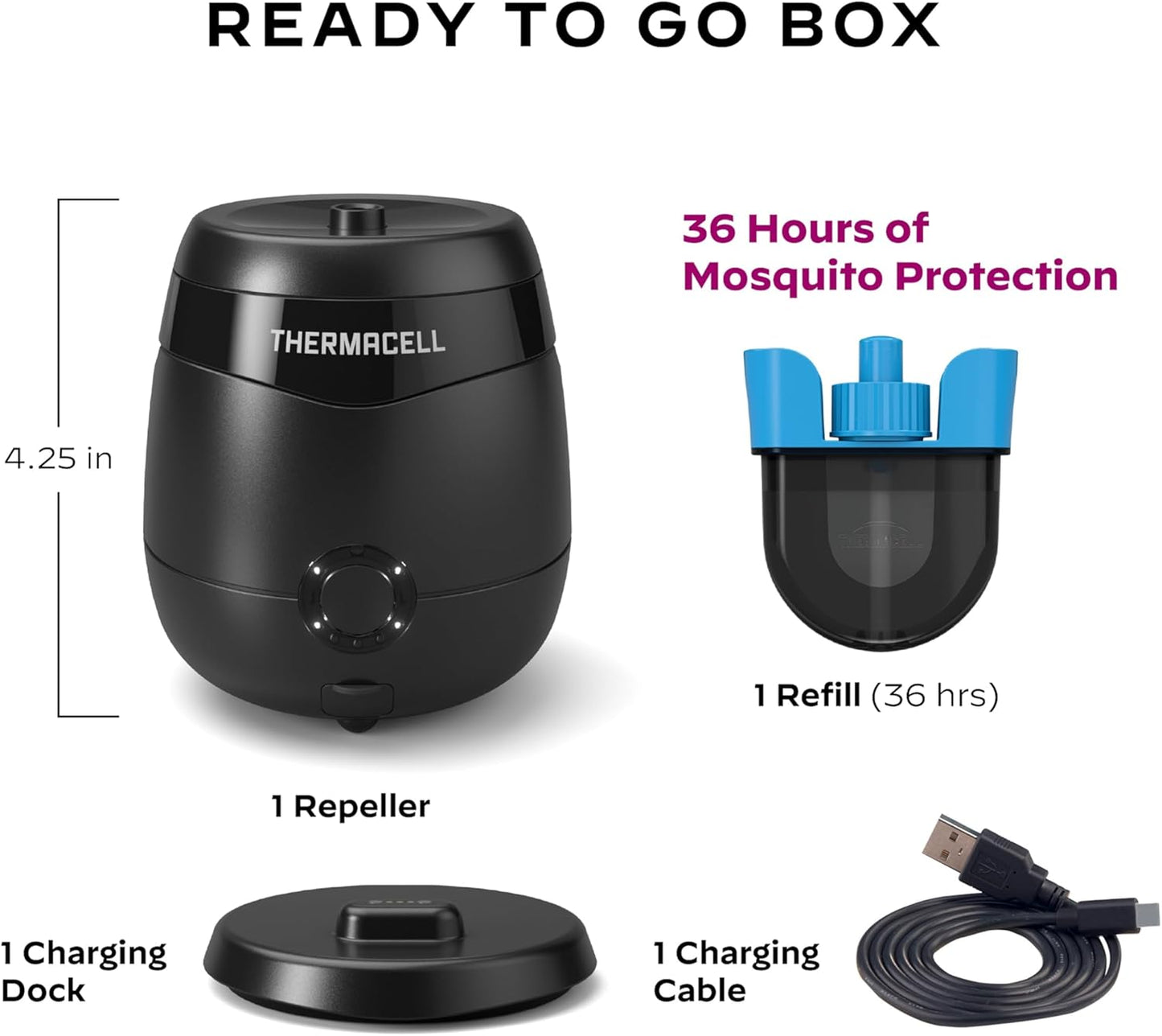 Rechargeable Mosquito Repeller with 20’ Mosquito Protection Zone; Bug Spray Alternative; Scent Free