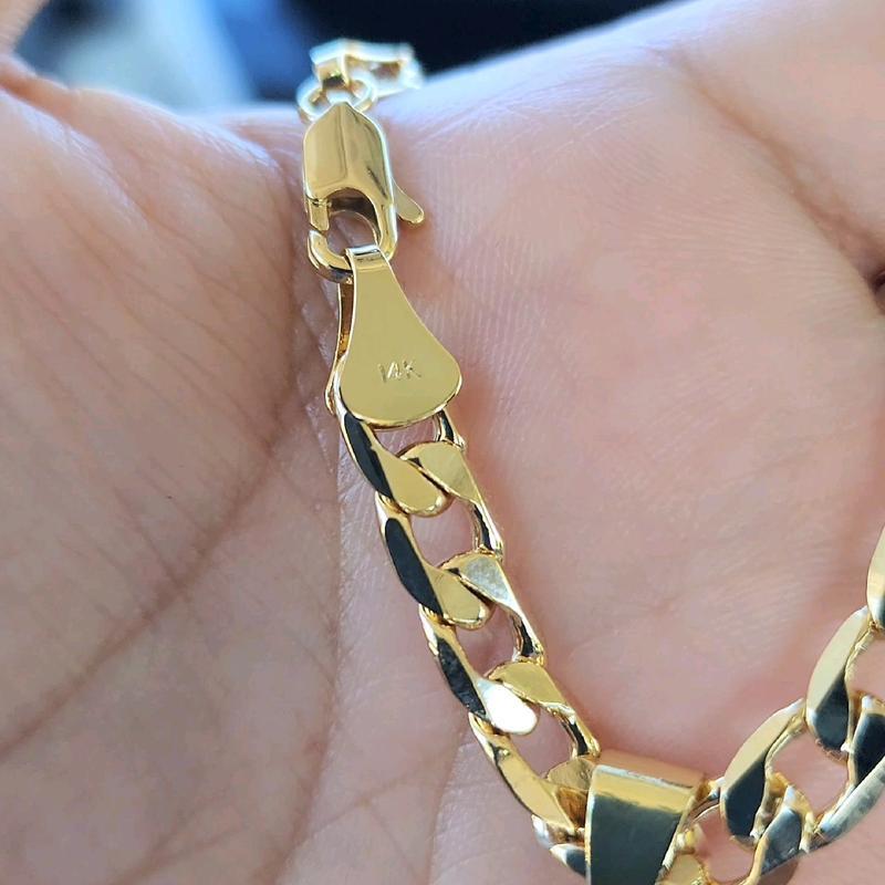 No Fade 14k Gold-Plated Cuban Figaro Chain with Jesus Christ Crucifix