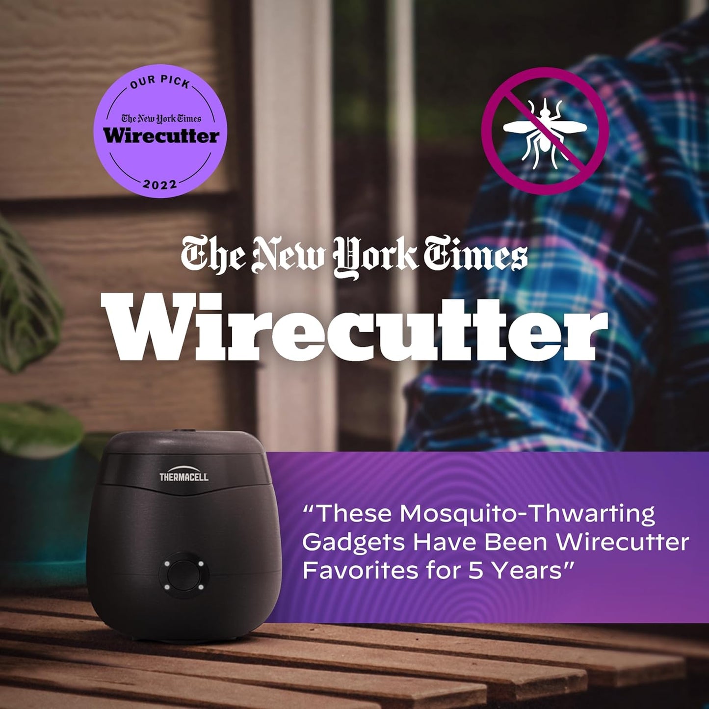 Rechargeable Mosquito Repeller with 20’ Mosquito Protection Zone; Bug Spray Alternative; Scent Free