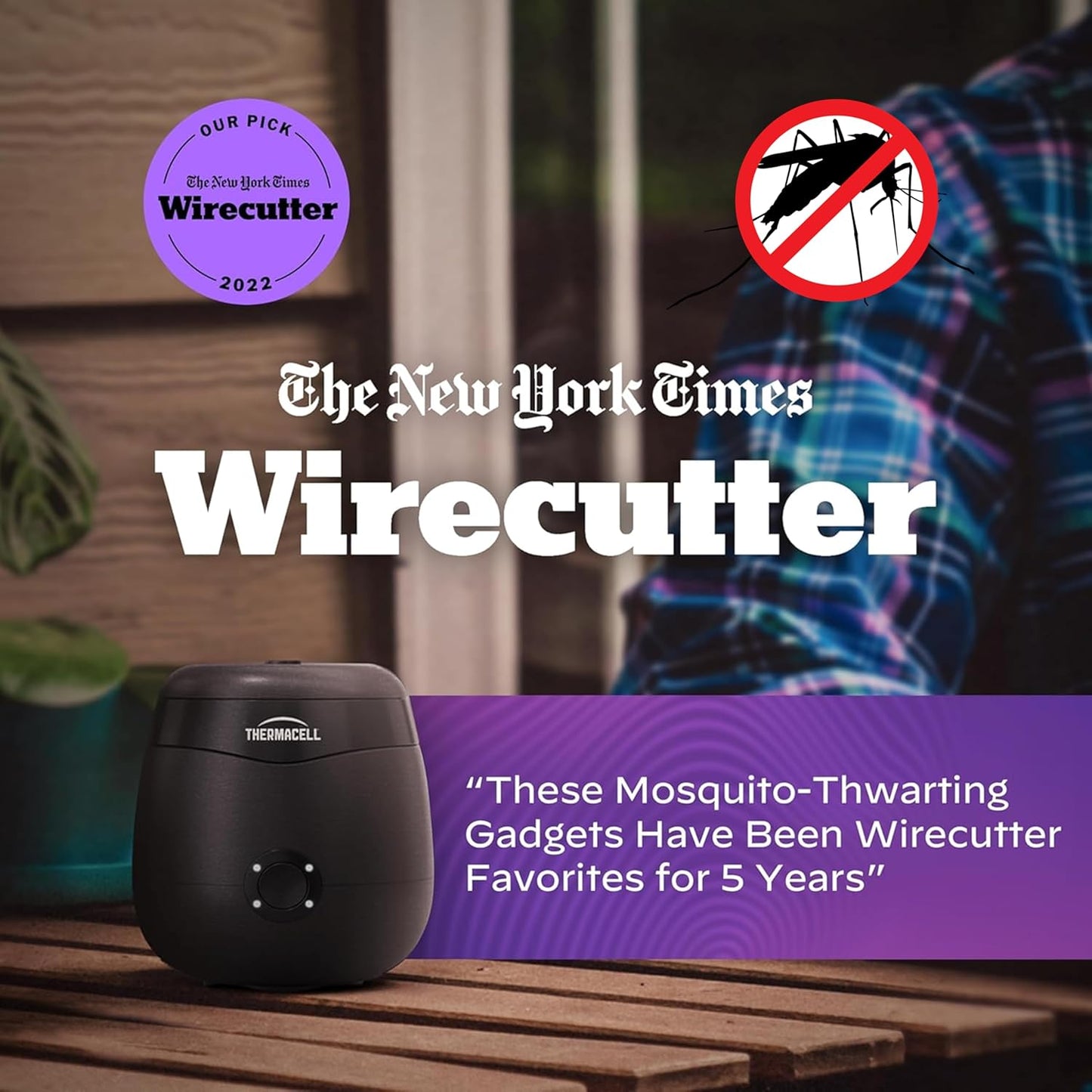 Rechargeable Mosquito Repeller with 20’ Mosquito Protection Zone; Bug Spray Alternative; Scent Free