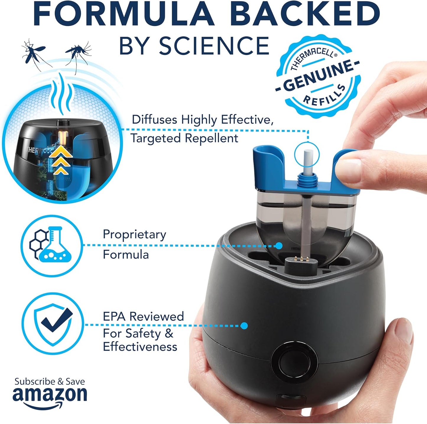 Rechargeable Mosquito Repeller with 20’ Mosquito Protection Zone; Bug Spray Alternative; Scent Free