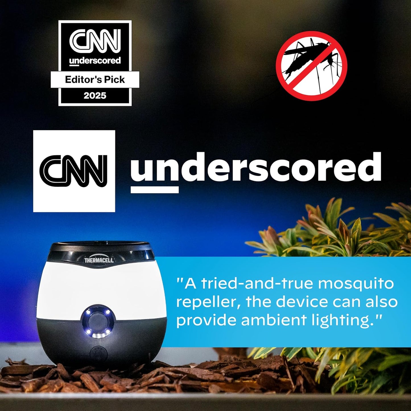 Rechargeable Mosquito Repeller with 20’ Mosquito Protection Zone; Bug Spray Alternative; Scent Free